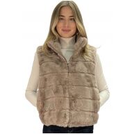 Diversen Bodywarmer Fauxfur Taupe