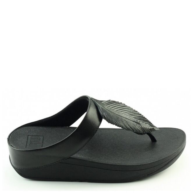 Onderwijs vrijgesteld Nauwkeurig FitFlop TM DA9 Fino Feather Toe-Post Sandal zwart dames slippers | Theo  Jansen Schoenen