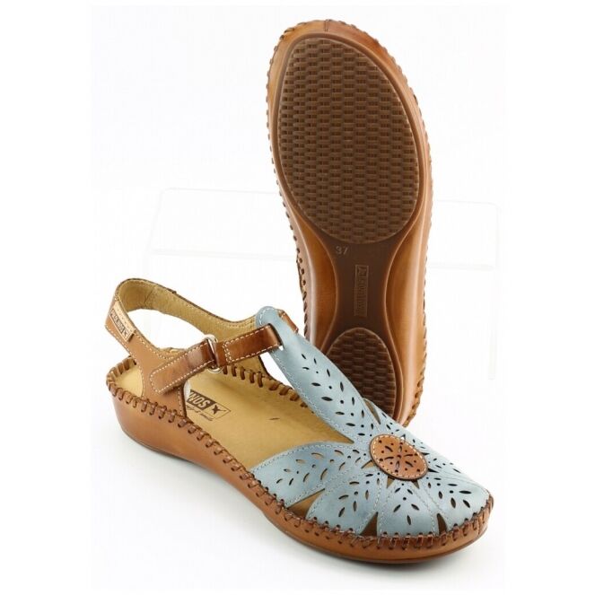 Pikolinos Pikolinos p. vallarta 655-0841c1 Blauw denim Pikolinos p. vallarta 655-0841c1 blauw dames sandalen | Theo Jansen Schoenen